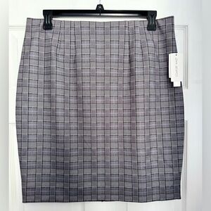 Amanda & Chelsea Black and White Plaid Pencil Skirt, Size XL - NWT